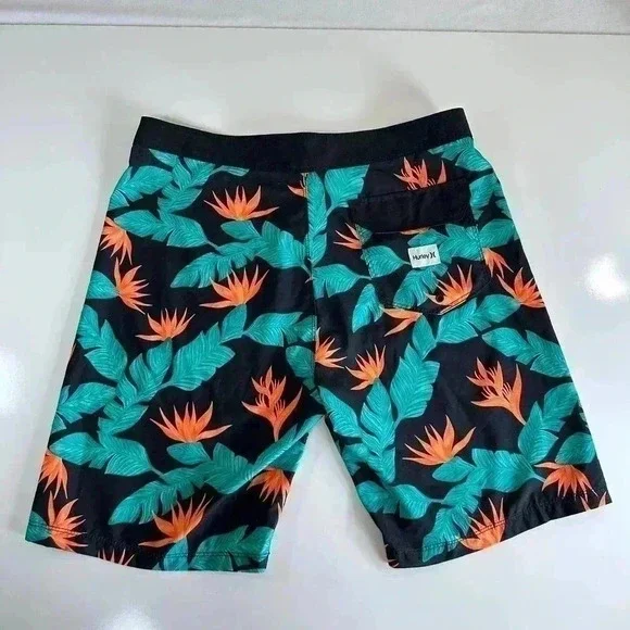 Hurley Hawaiian Flower Men's Swim Trunks Size 32 Floral Board Shorts Pocket